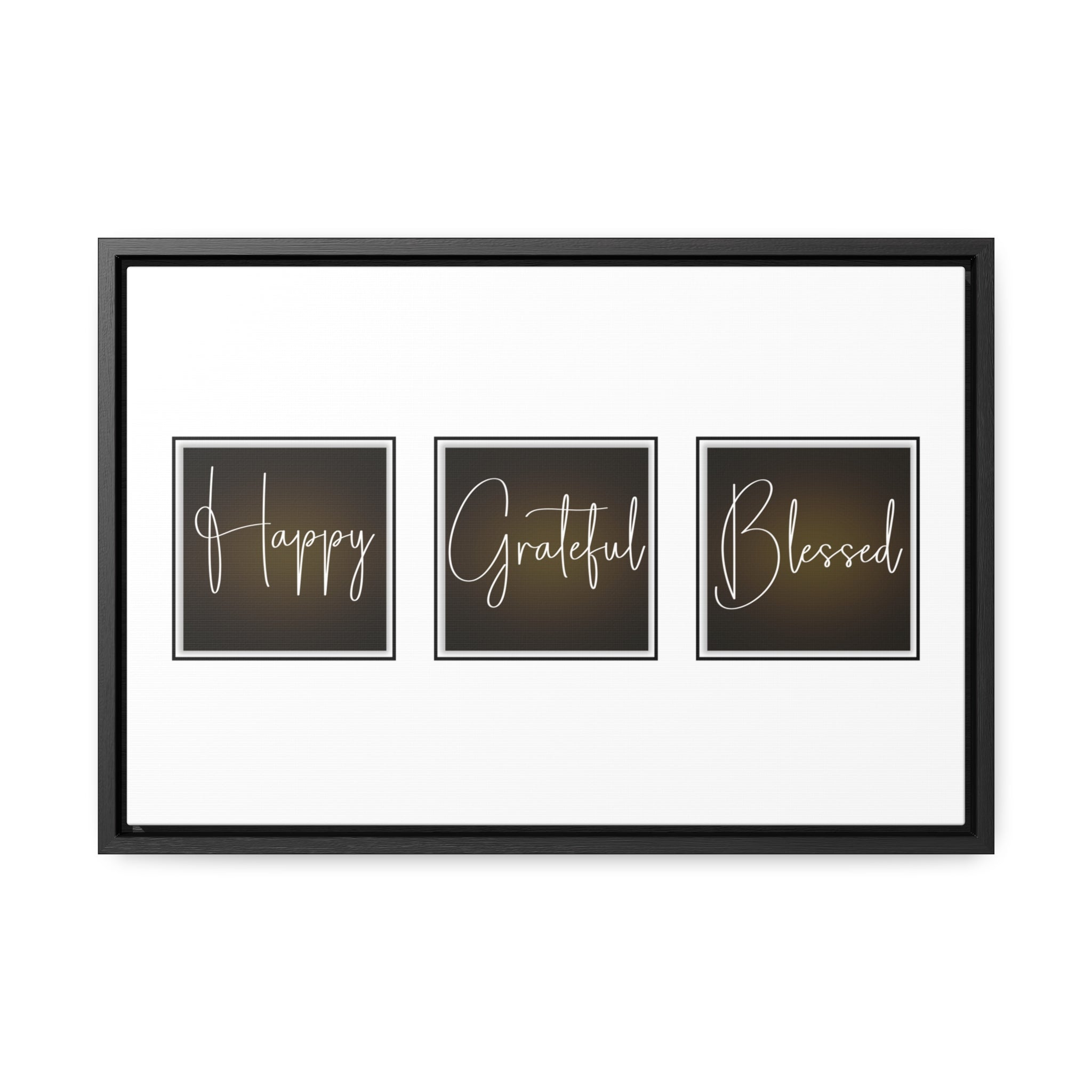 Happy. Grateful. Blessed | Gratitude Wall Art | Canvas