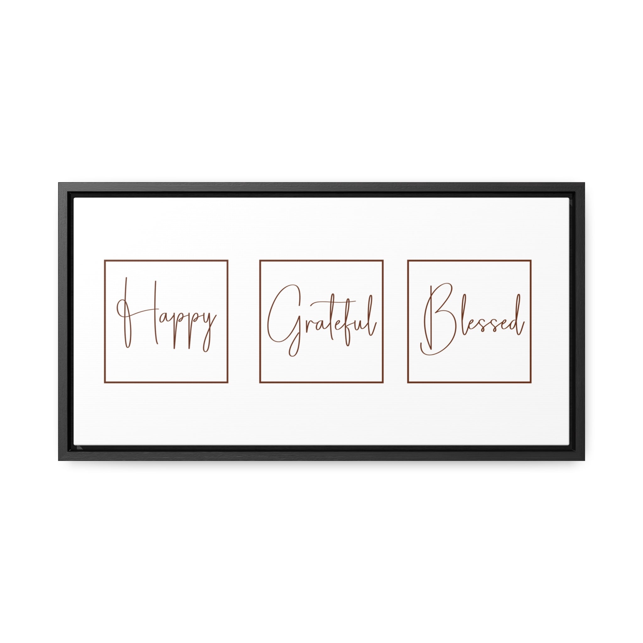 Happy. Grateful. Blessed | Gratitude Wall Art | Canvas