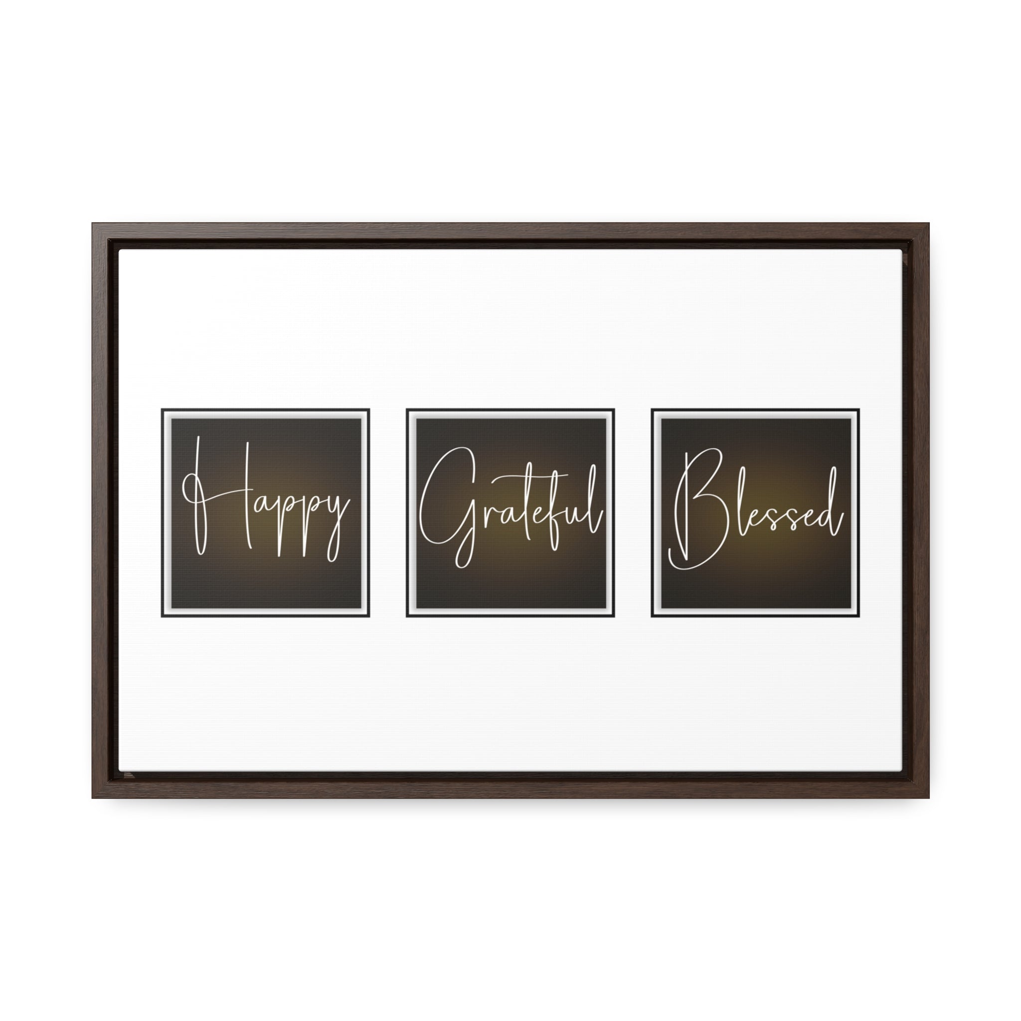 Happy. Grateful. Blessed | Gratitude Wall Art | Canvas