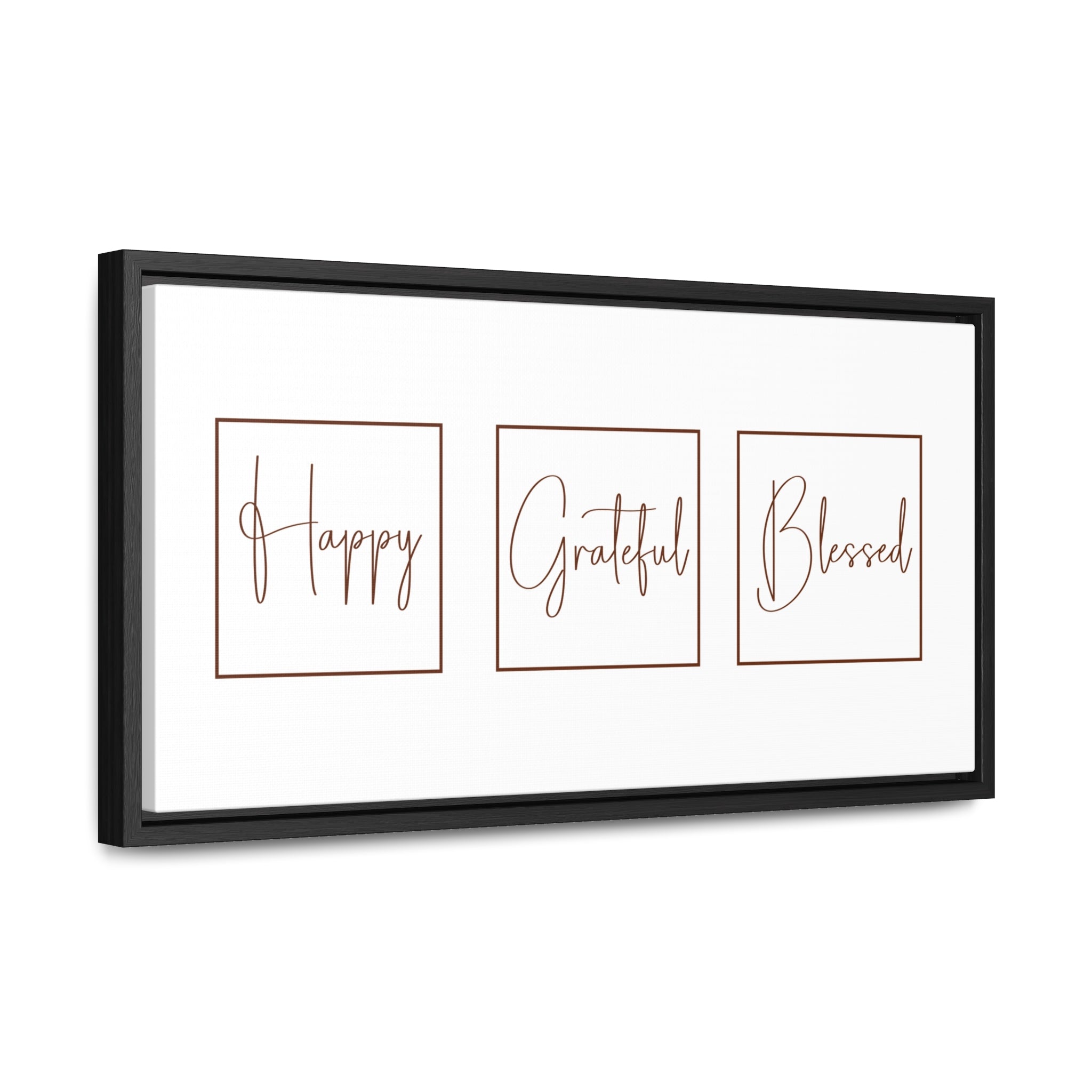 Happy. Grateful. Blessed | Gratitude Wall Art | Canvas