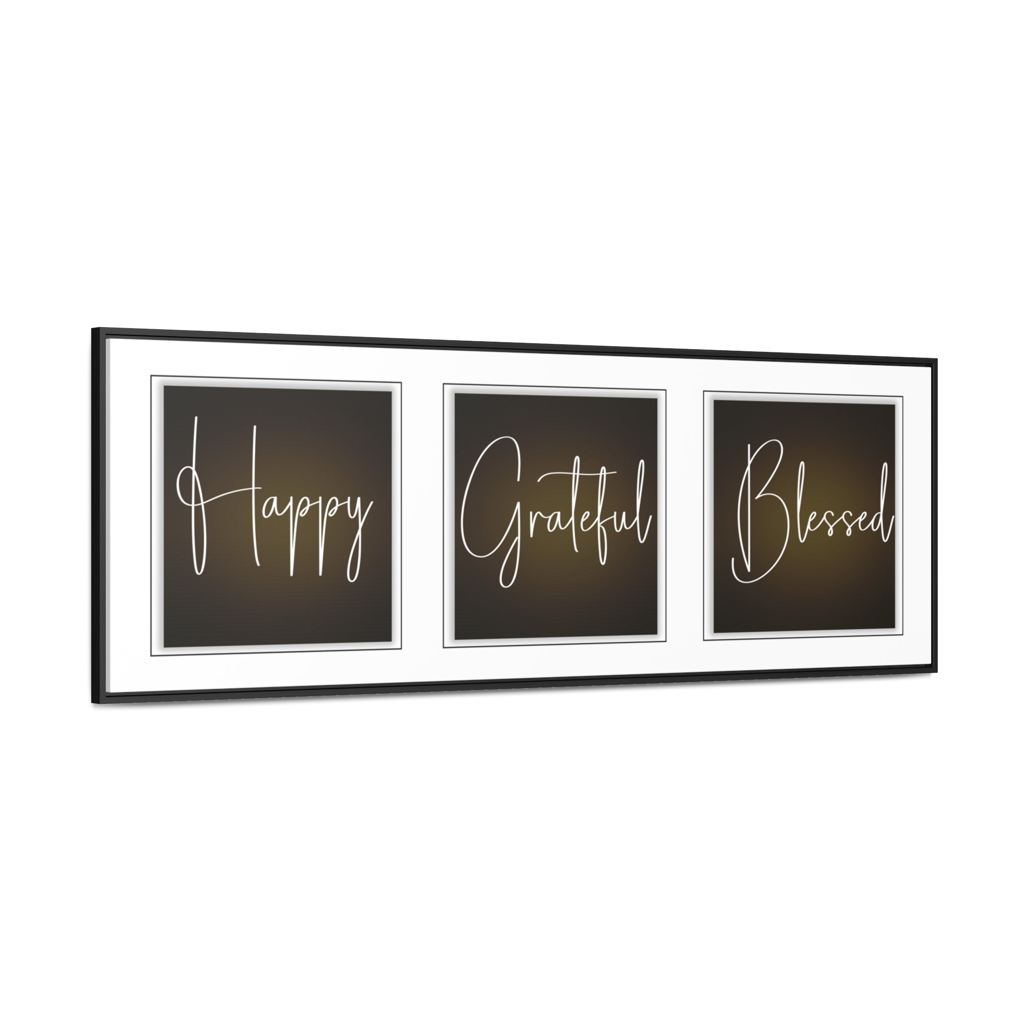 Happy. Grateful. Blessed | Gratitude Wall Art | Canvas