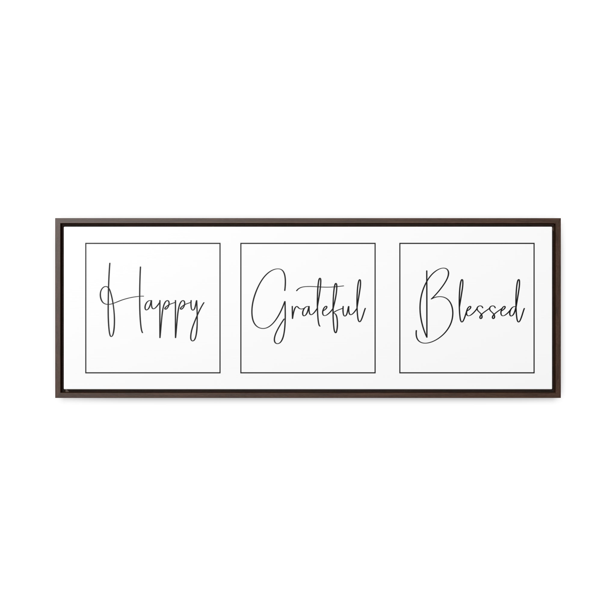 Happy. Grateful. Blessed | Gratitude Wall Art | Canvas