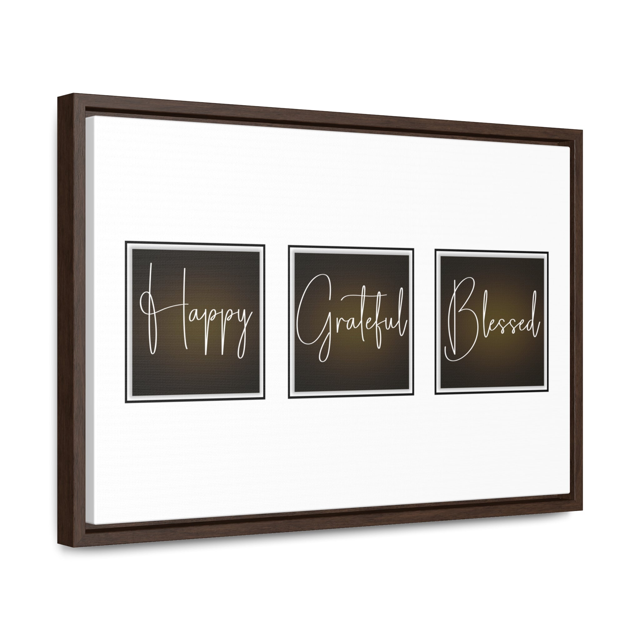 Happy. Grateful. Blessed | Gratitude Wall Art | Canvas