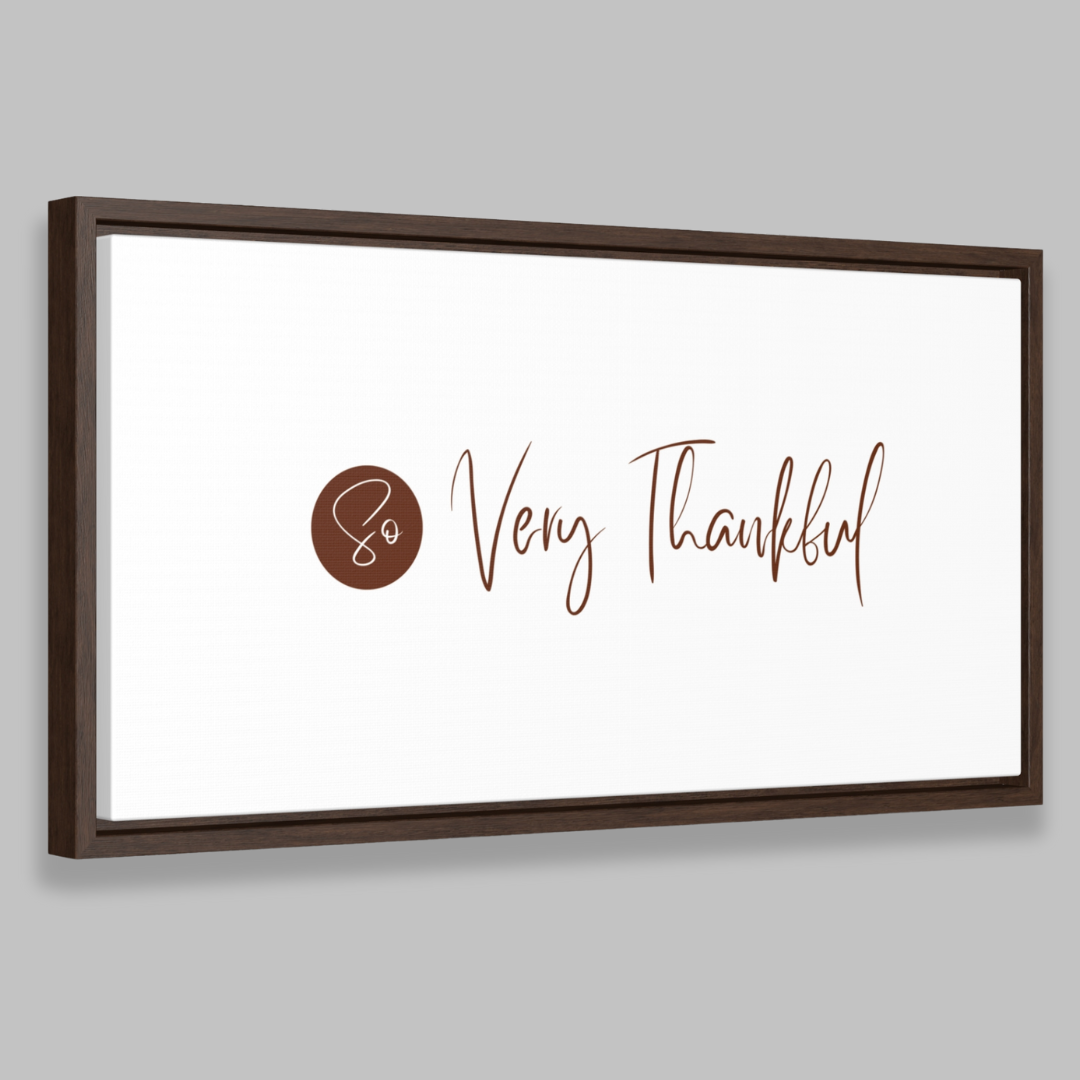 So Very Thankful | Gratitude Wall Art | Canvas