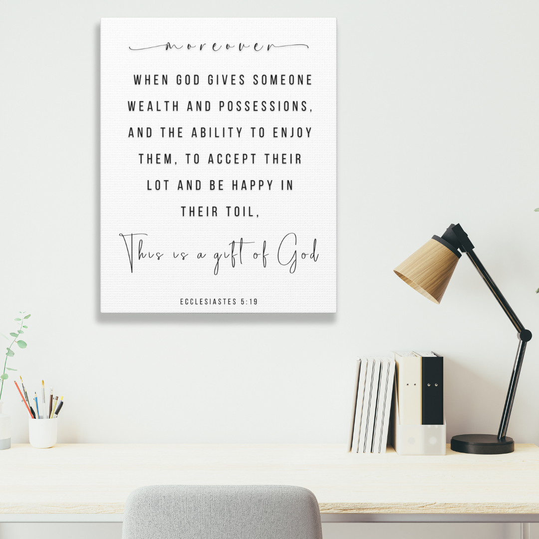 Wealth Is  A Gift From The Lord | Office Wall Art