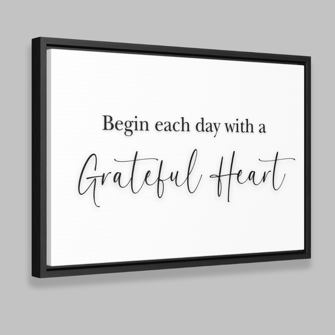 Begin With Grateful Hearts | Gratitude Wall Art | Canvas