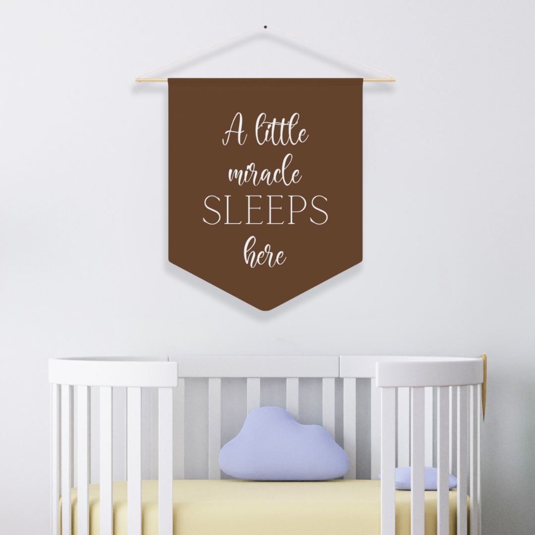 A Little Miracle sleeps Here | Nursery Pennant Wall Art