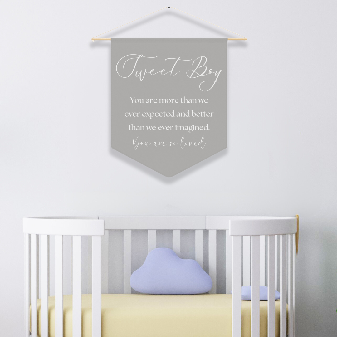 Sweet Boy Inspiration | Nursery Pennant Wall Art