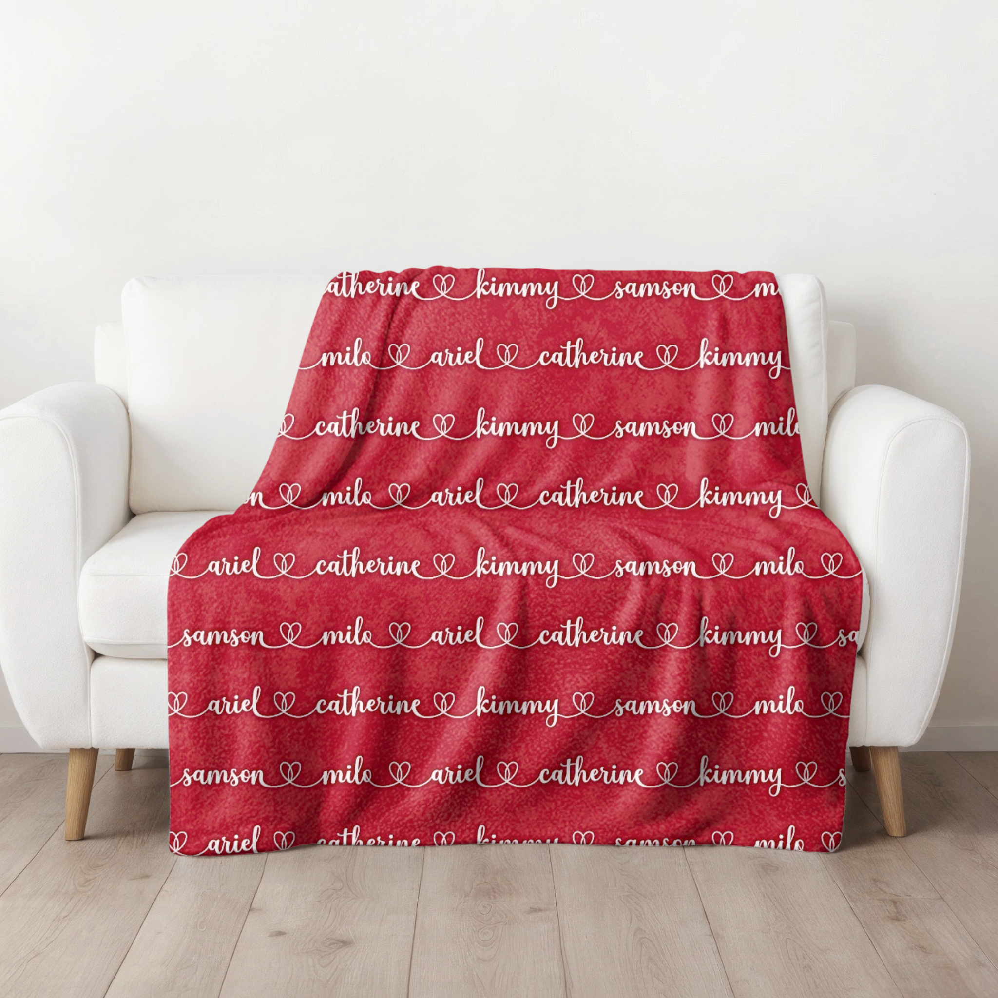 Family Connected Names | Velveteen Minky Blanket