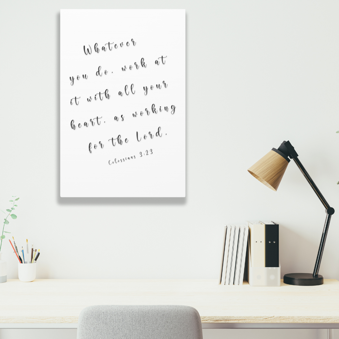 Work With All Your Heart | Office Wall Art