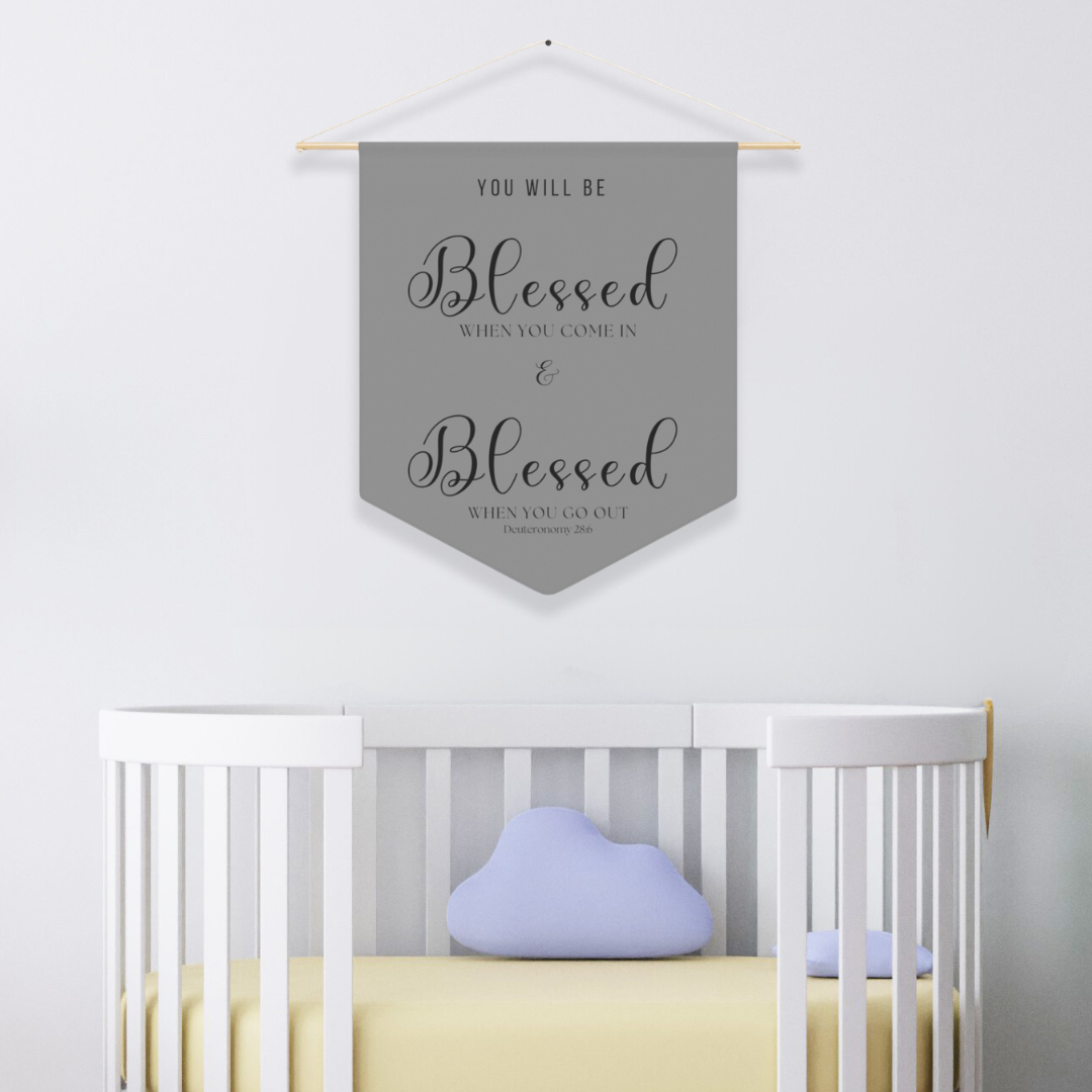 Blessed Coming In & Going Out | Nursery Pennant Wall Art