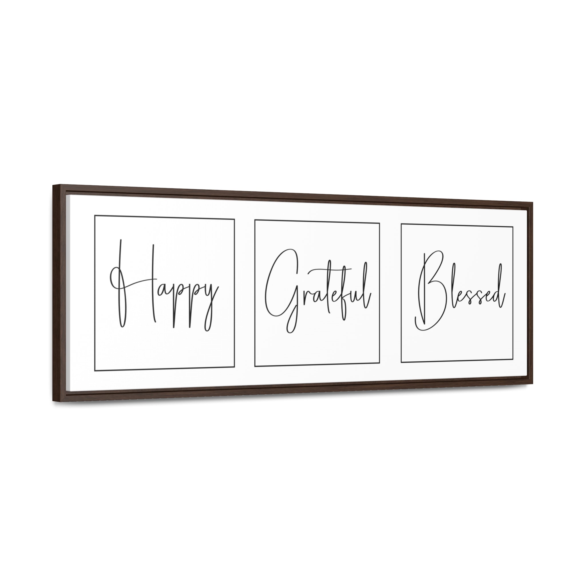 Happy. Grateful. Blessed | Gratitude Wall Art | Canvas