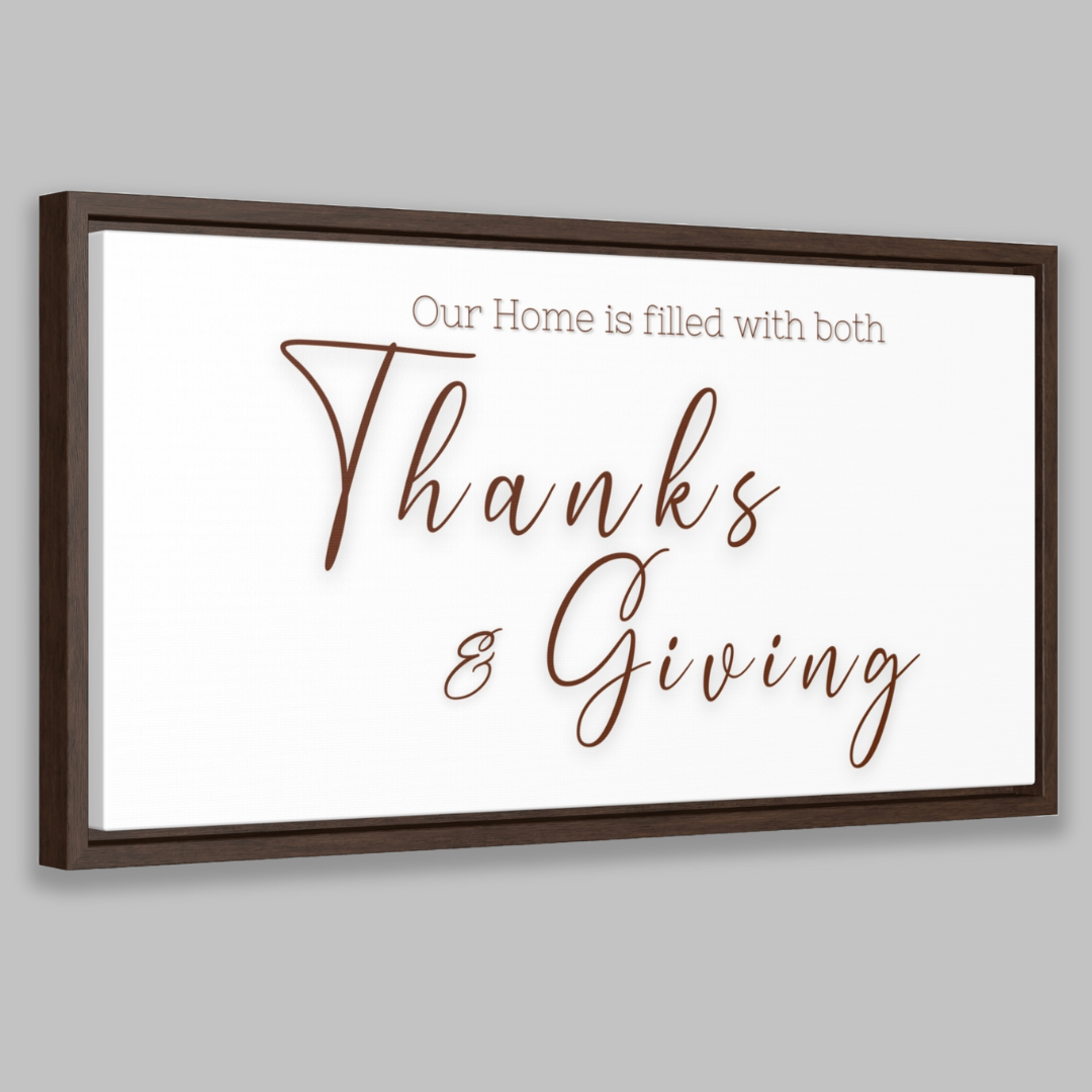 Home Of Thanks And Giving | Gratitude Wall Art | Canvas