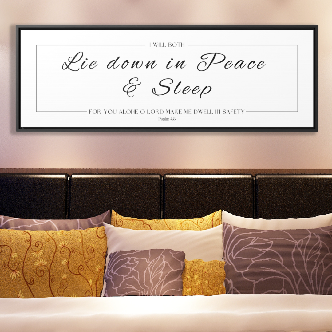 I Will Both Lie Down In Peace & Sleep | Christian Wall Art