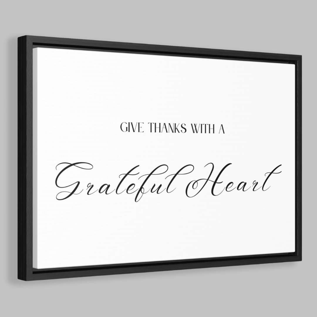 Give Thanks With Grateful Hearts | Gratitude Wall Art | Canvas