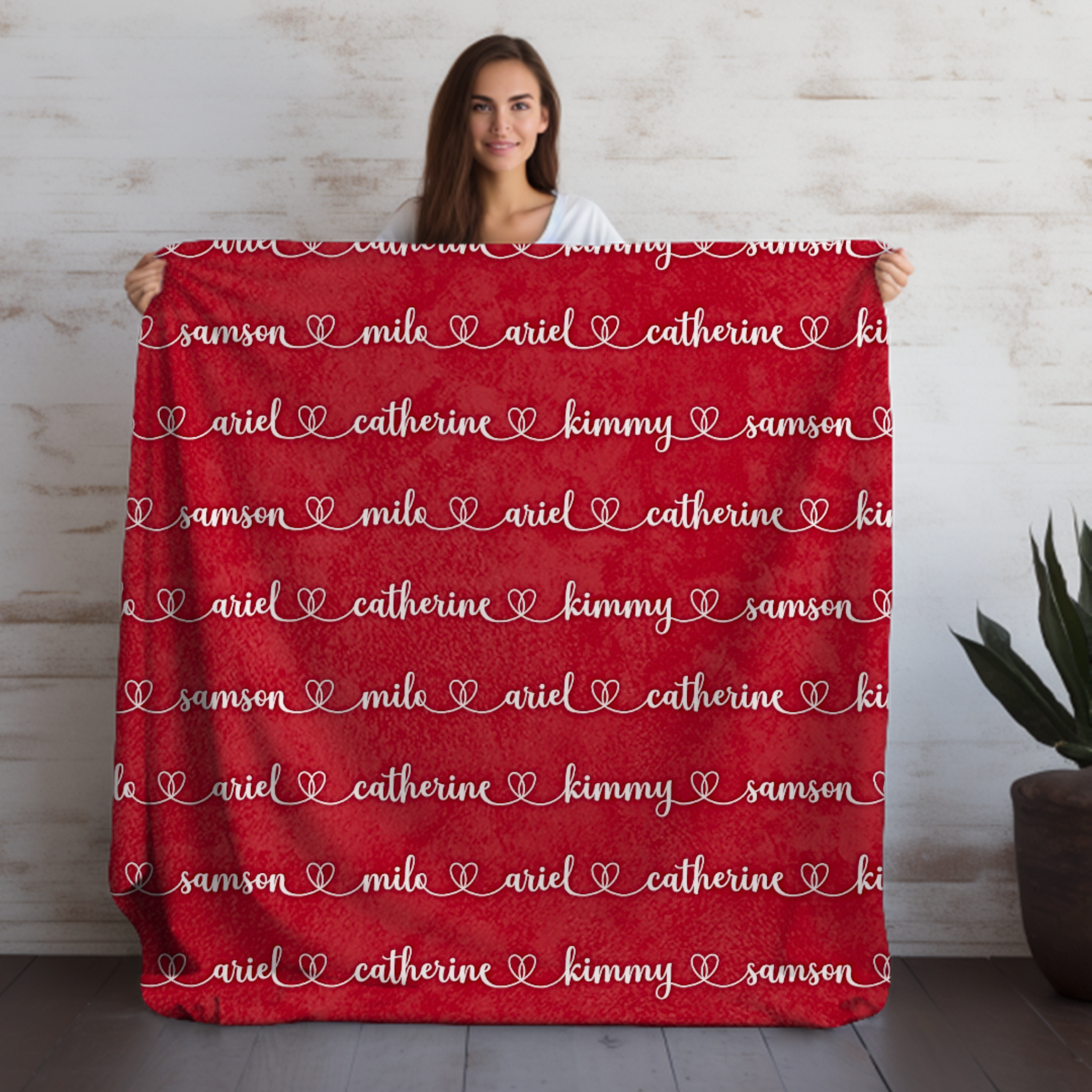 Family Connected Names | Velveteen Minky Blanket