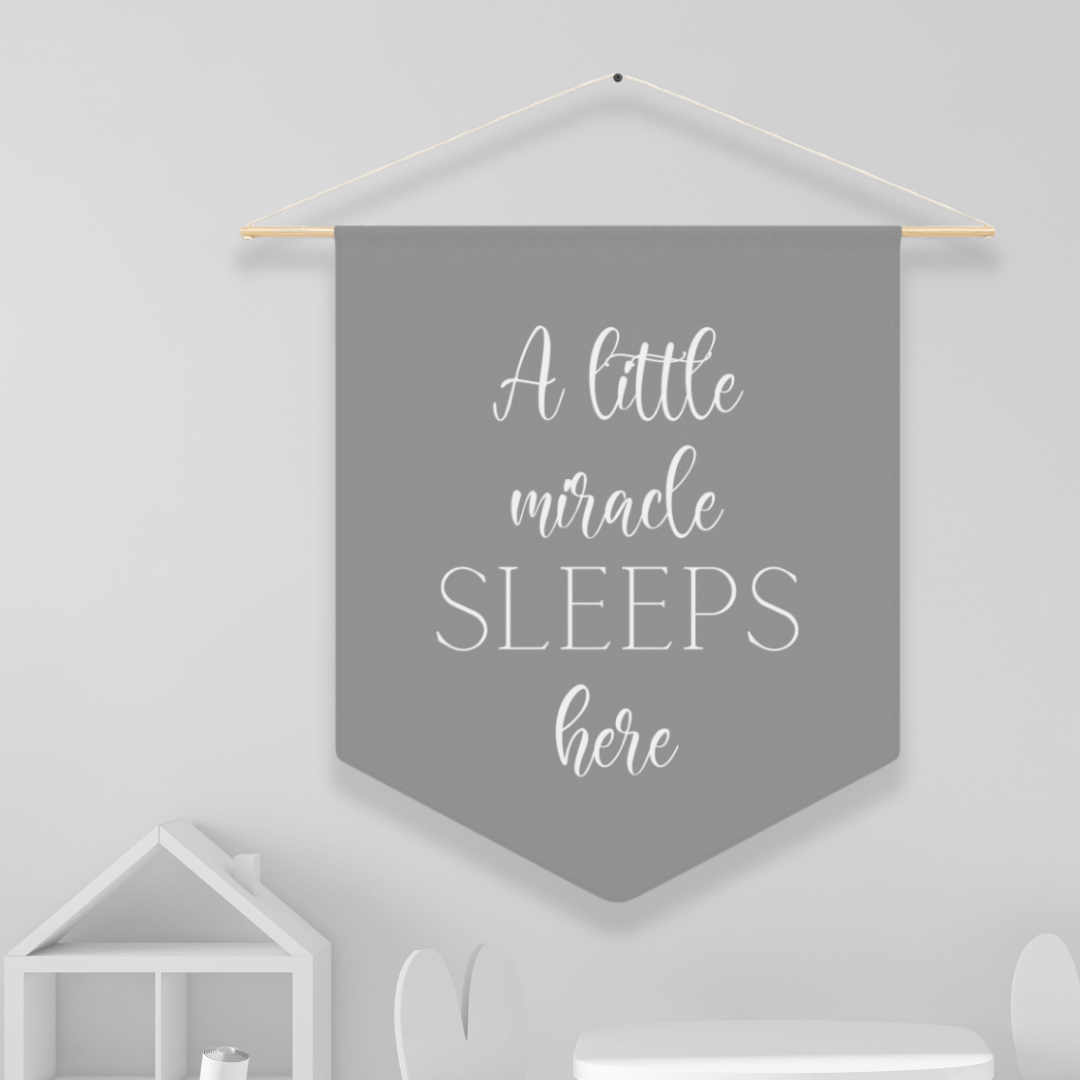 A Little Miracle sleeps Here | Nursery Pennant Wall Art