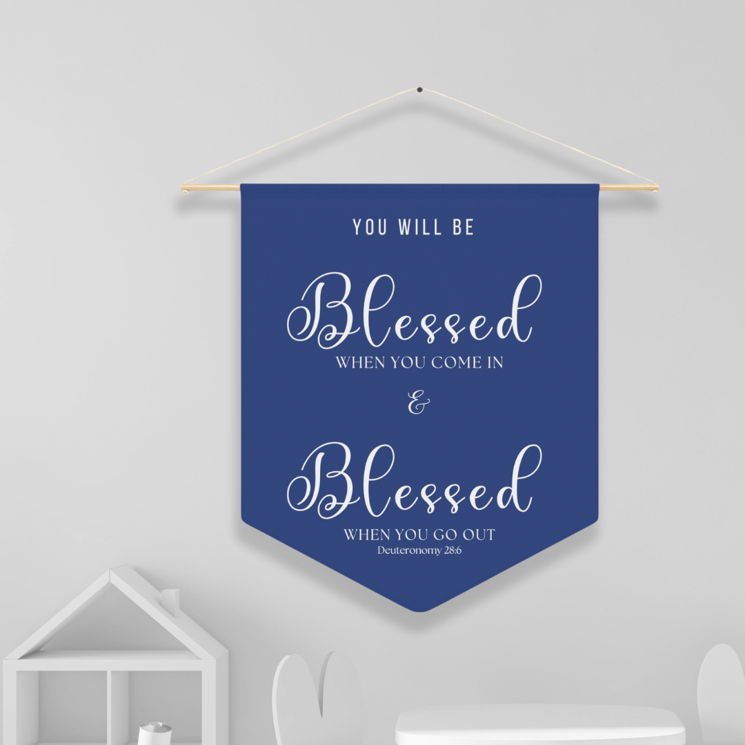 Blessed Coming In & Going Out | Nursery Pennant Wall Art