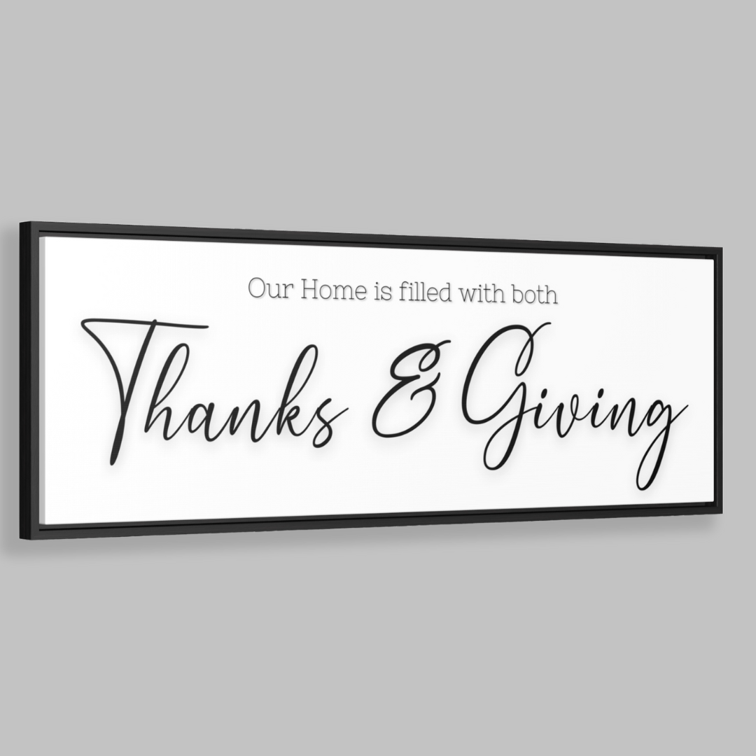 Home Of Thanks And Giving | Gratitude Wall Art | Canvas