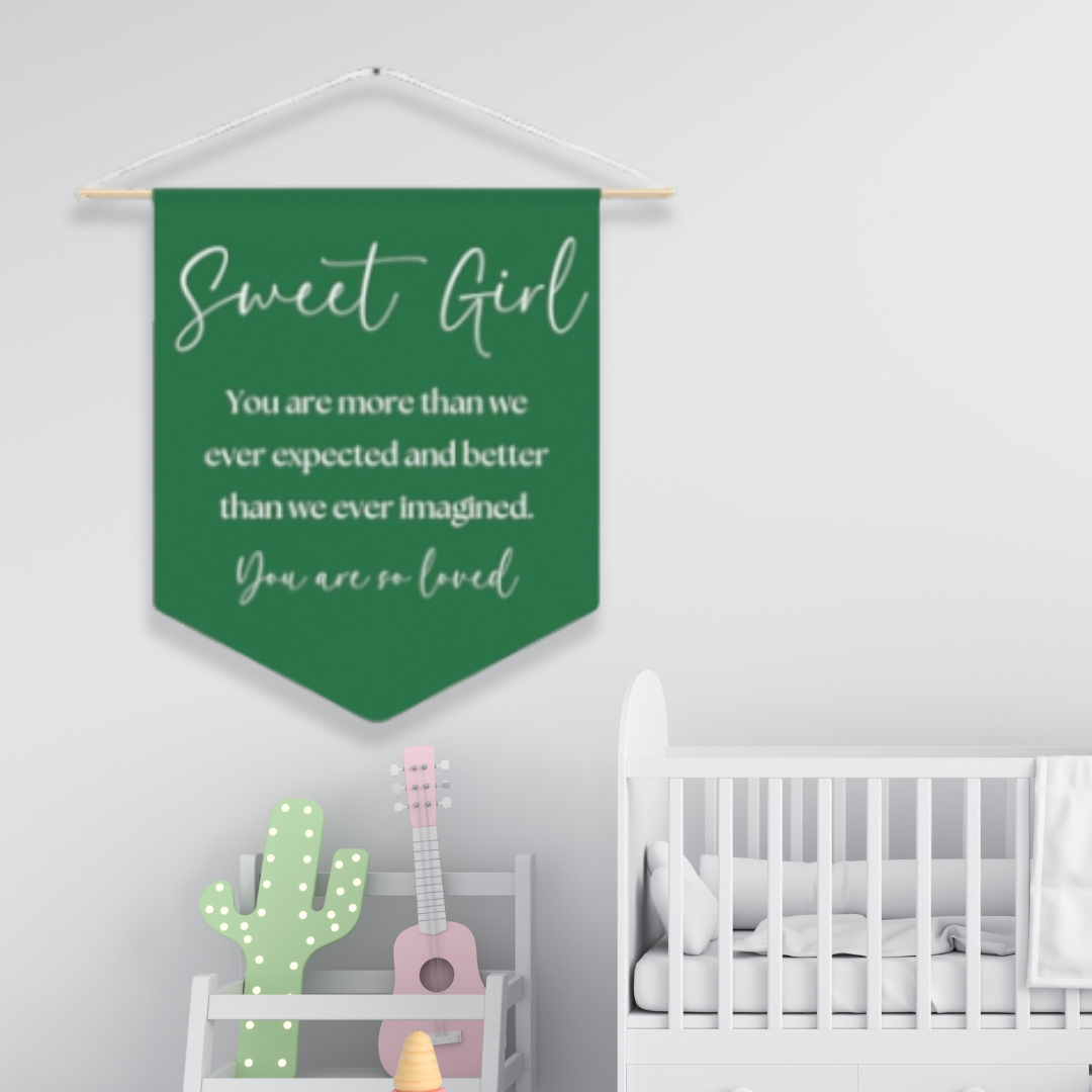 Sweet Girl Inspiration | Nursery Pennant Wall Art