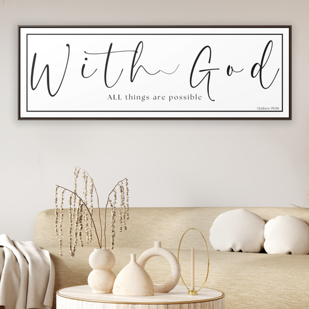 With God All Things Are Possible | Christian Wall Art