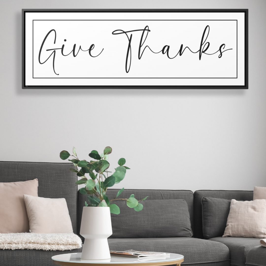 Give Thanks_V2 | Gratitude Wall Art | Canvas