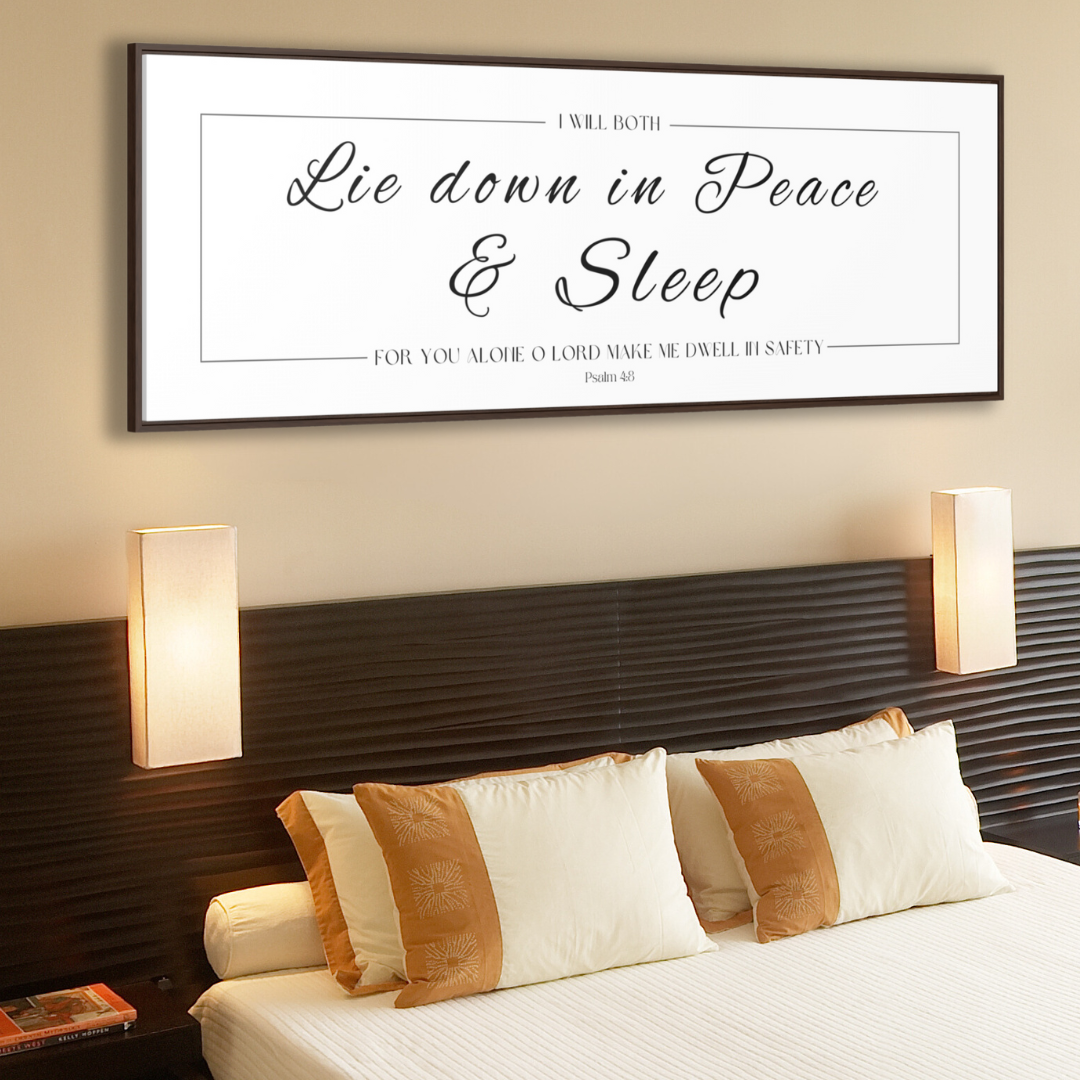 I Will Both Lie Down In Peace & Sleep | Christian Wall Art