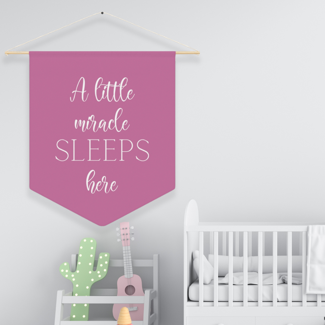 A Little Miracle sleeps Here | Nursery Pennant Wall Art