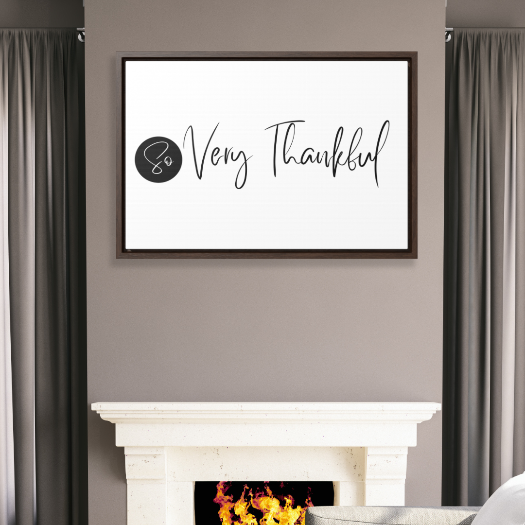 So Very Thankful | Gratitude Wall Art | Canvas