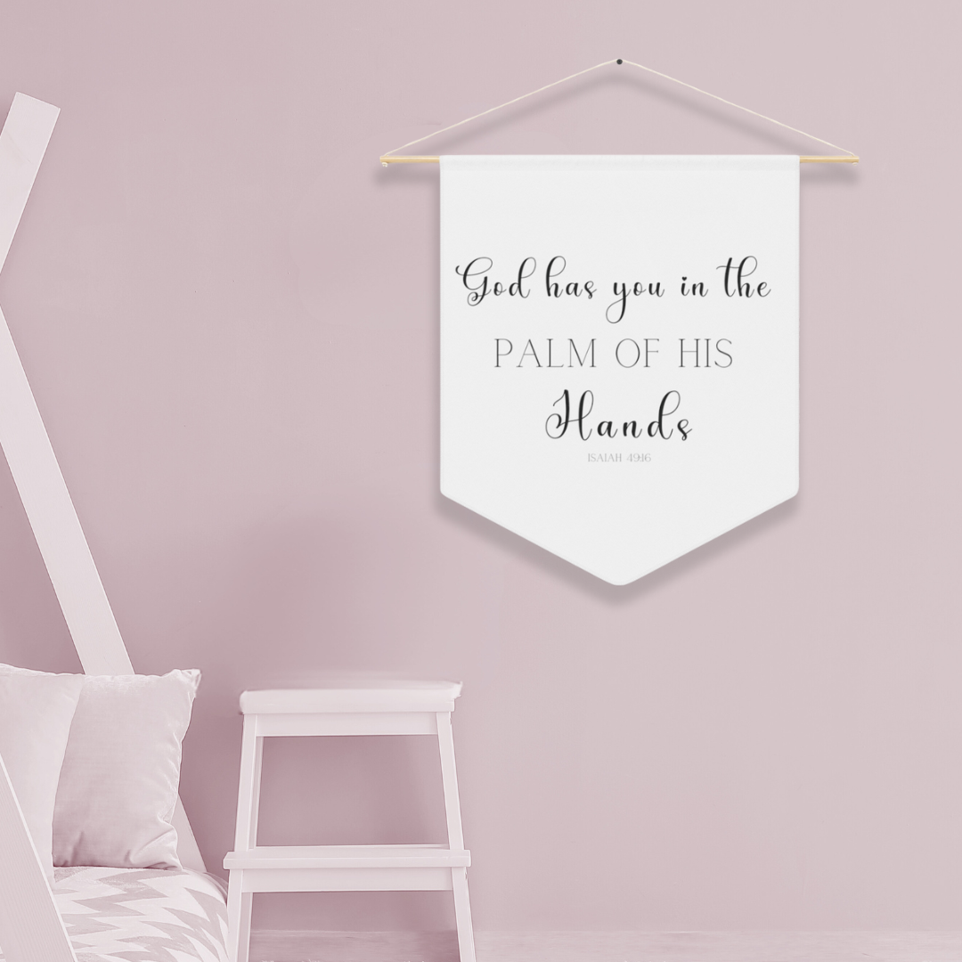 God Has You In The Palm Of His Hands | Nursery Pennant Wall Art