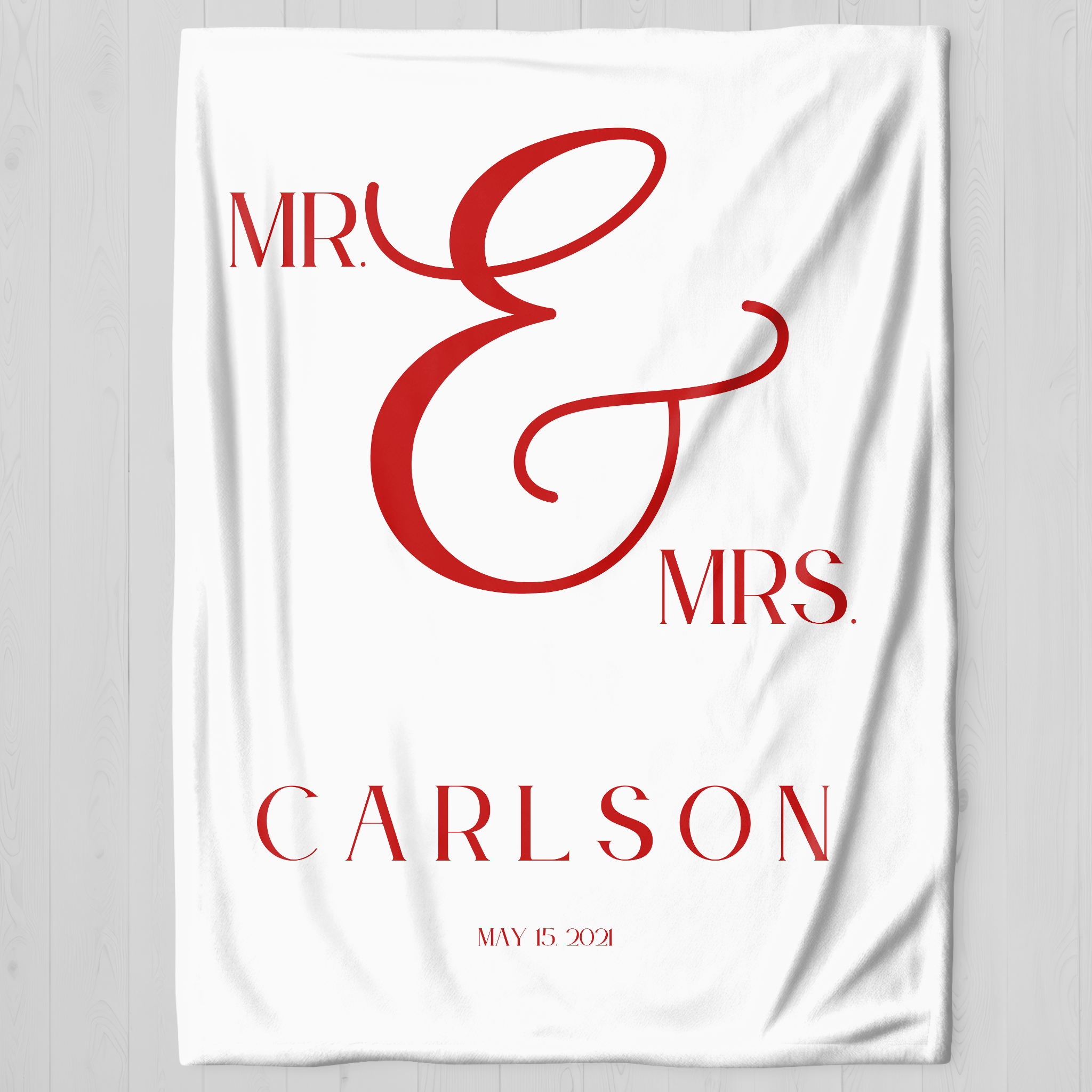 Mr. & Mrs. | Last Name | Velveteen Plush Blanket