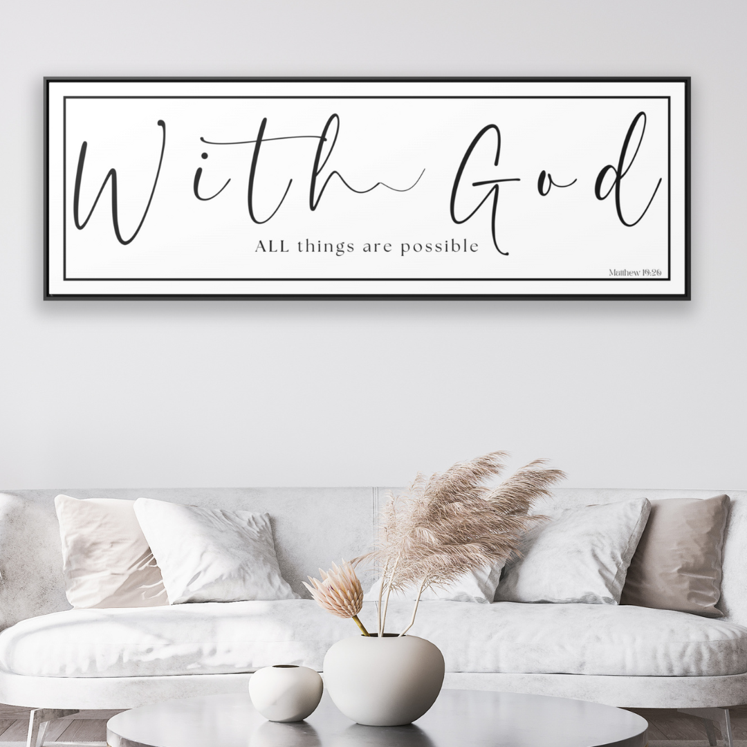 With God All Things Are Possible | Christian Wall Art