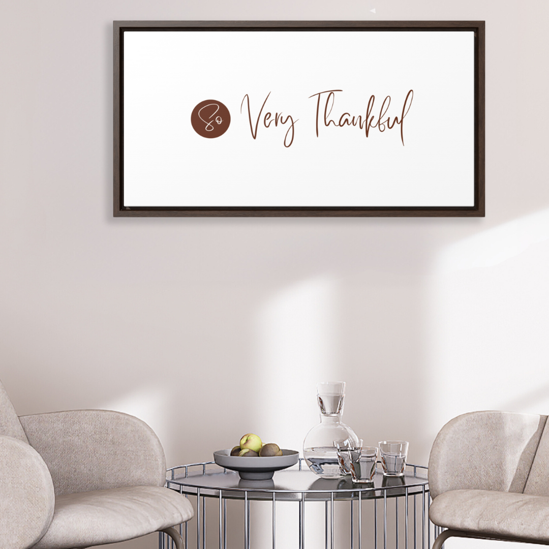 So Very Thankful | Gratitude Wall Art | Canvas