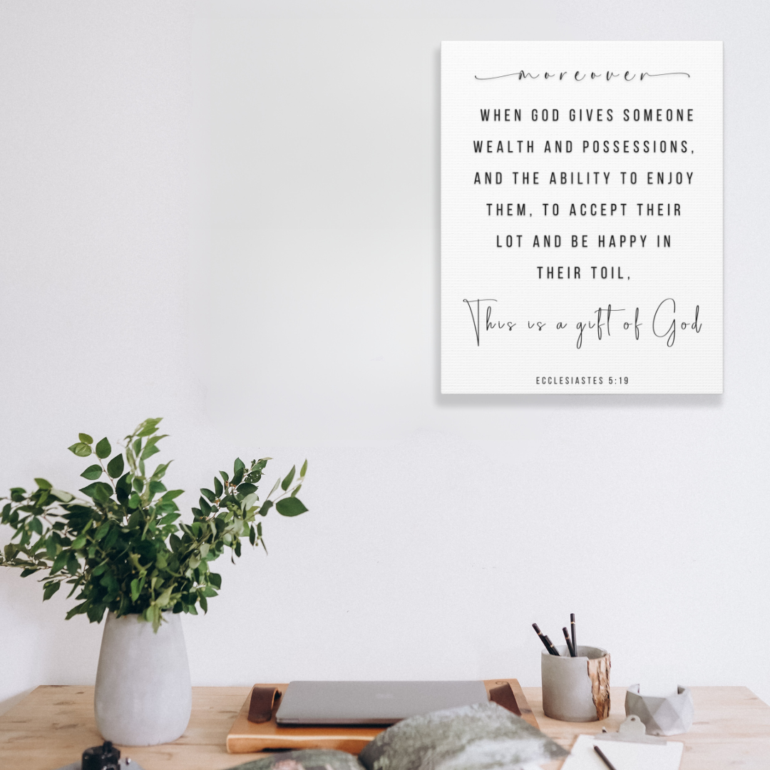 Wealth Is  A Gift From The Lord | Office Wall Art