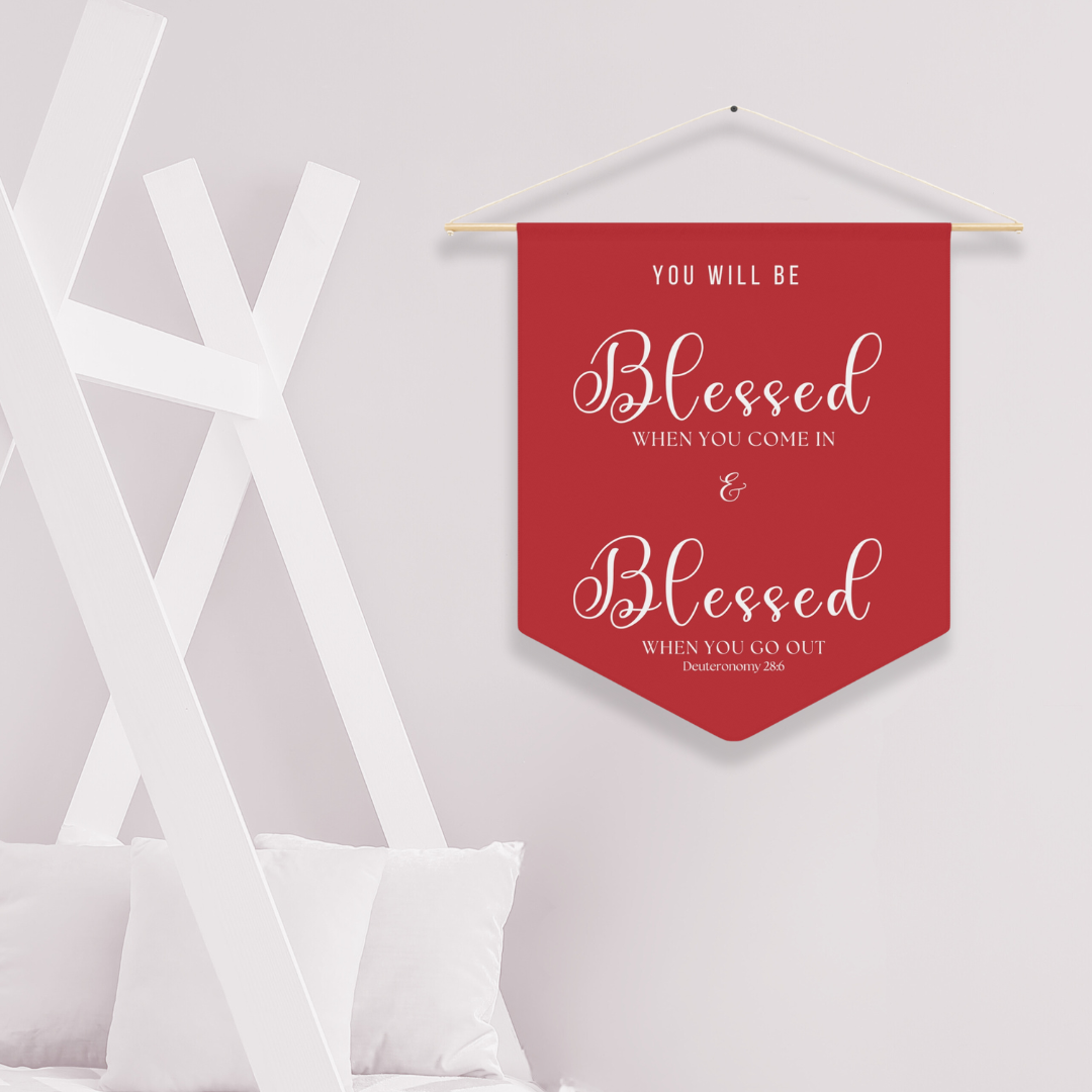 Blessed Coming In & Going Out | Nursery Pennant Wall Art