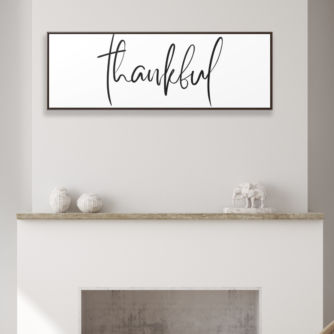 Thankful | Gratitude Wall Art | Canvas