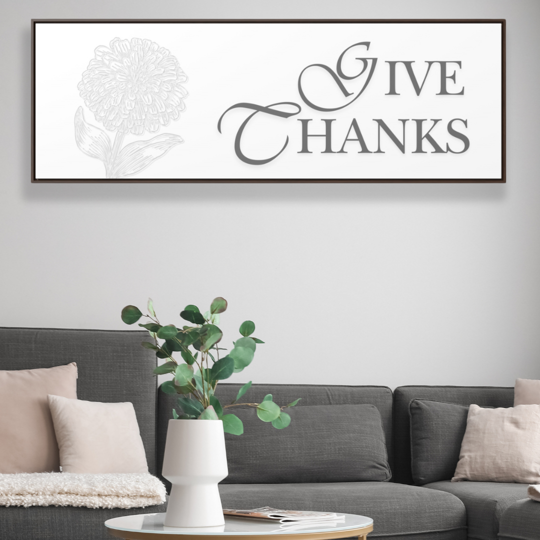 Give Thanks | Gratitude Wall Art | Canvas