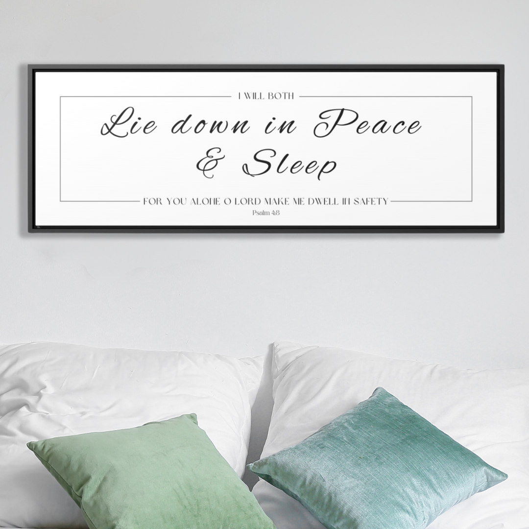 I Will Both Lie Down In Peace & Sleep | Christian Wall Art