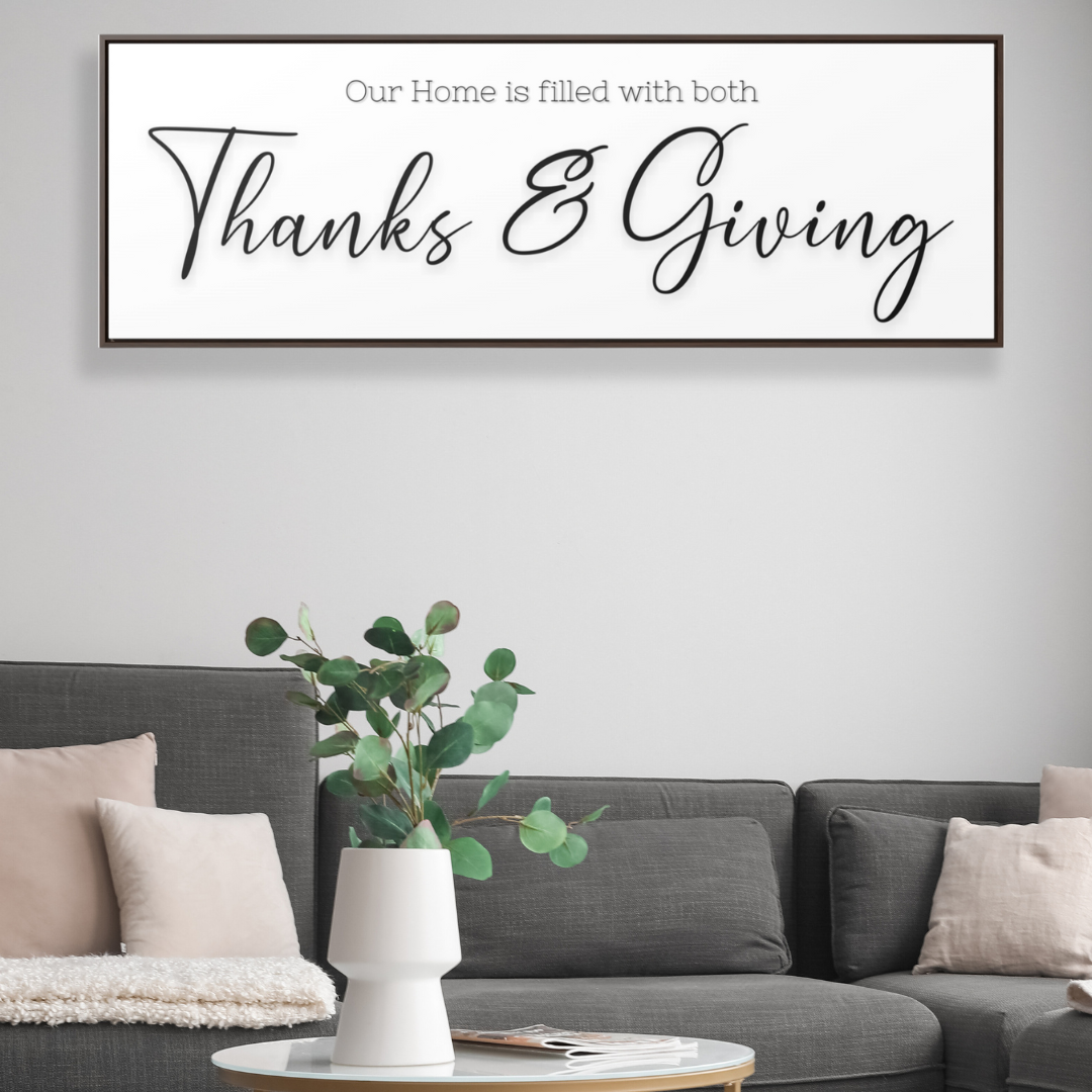 Home Of Thanks And Giving | Gratitude Wall Art | Canvas