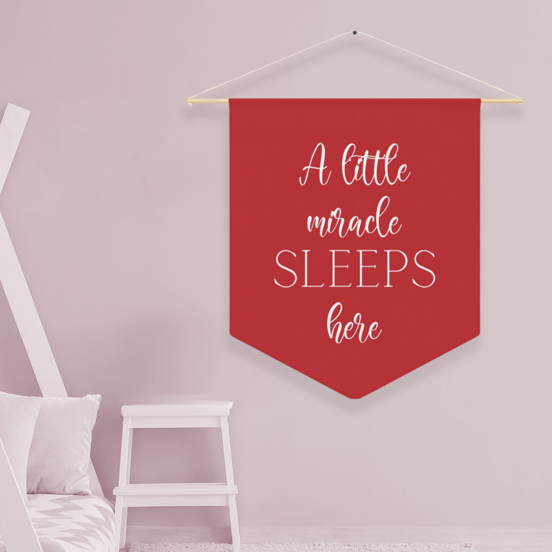 A Little Miracle sleeps Here | Nursery Pennant Wall Art