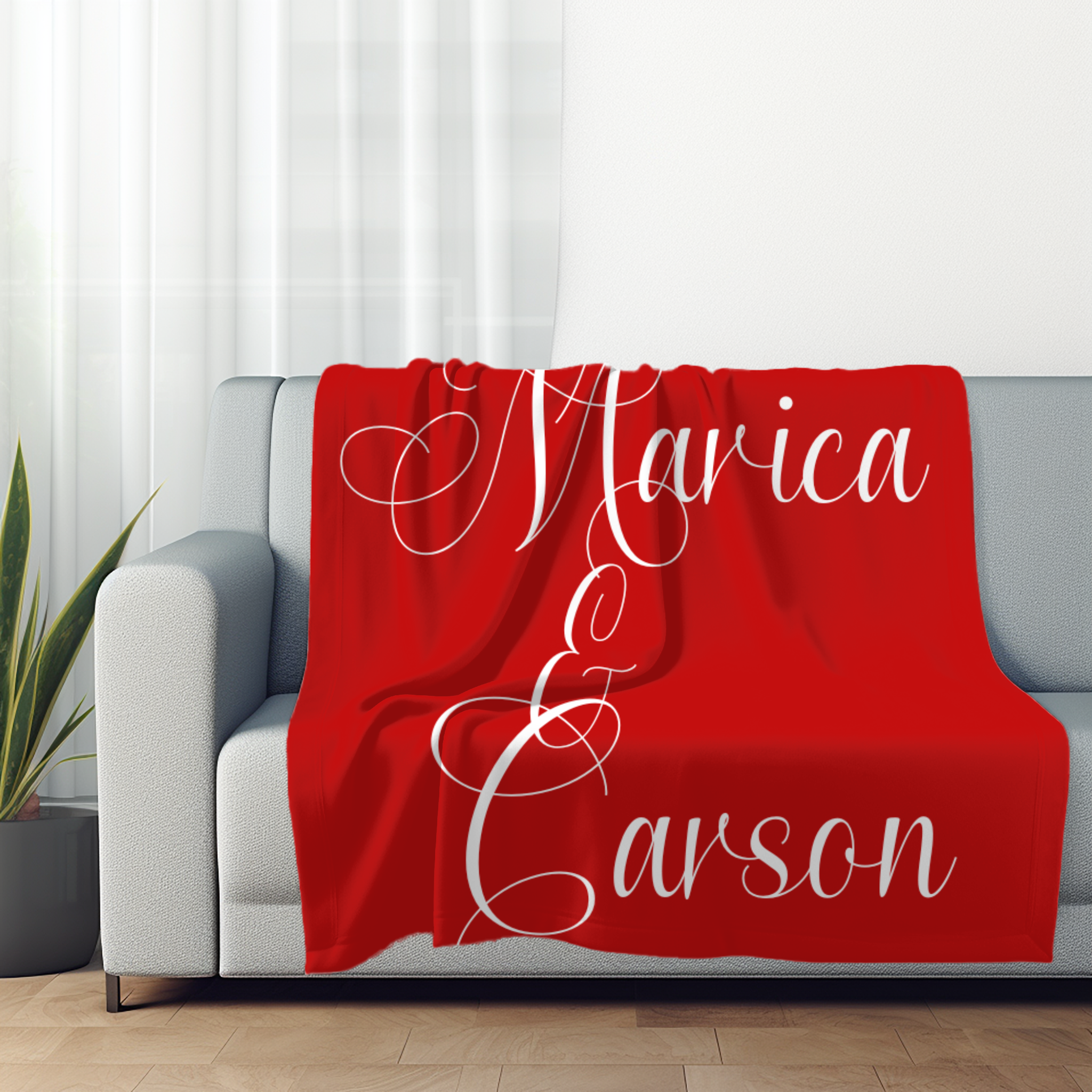 Couple's First Names | Velveteen Plush Blanket