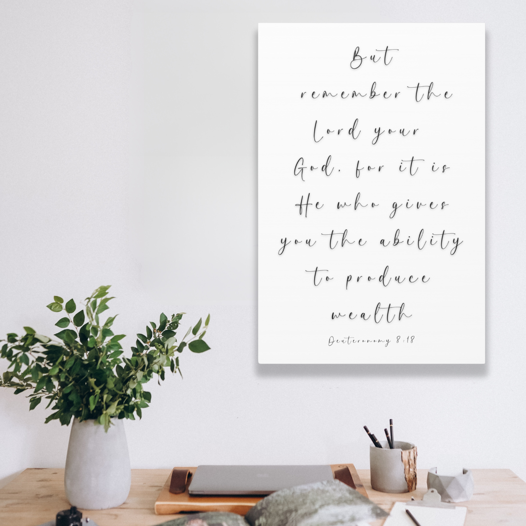 God Gives You The Ability To Get Wealth | Office Wall Art