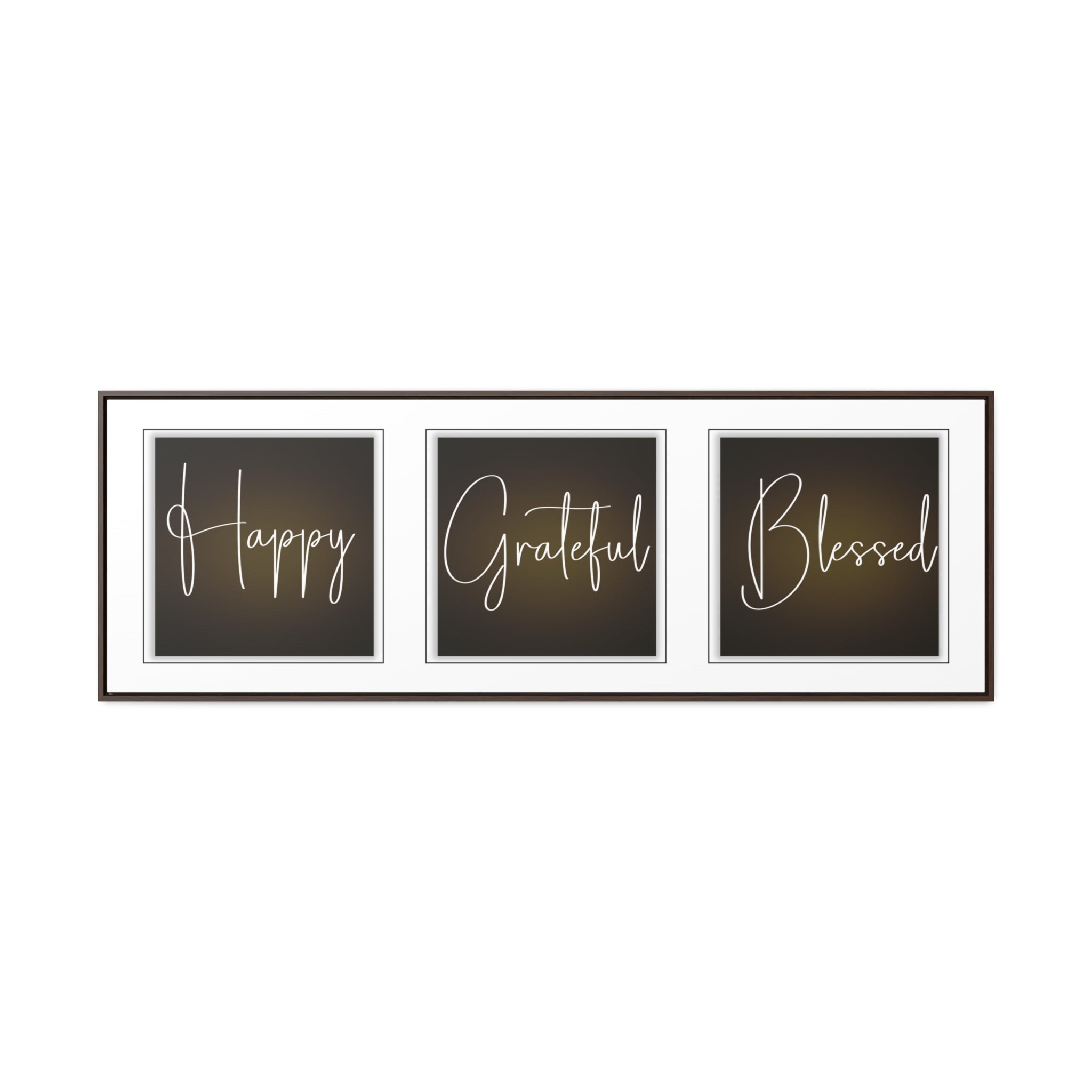 Happy. Grateful. Blessed | Gratitude Wall Art | Canvas