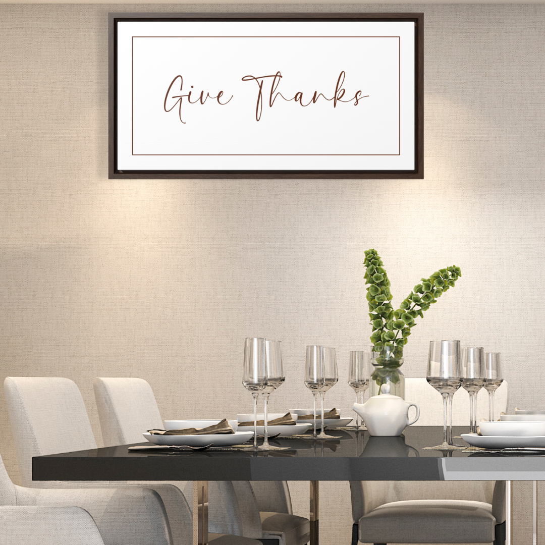 Give Thanks_V2 | Gratitude Wall Art | Canvas