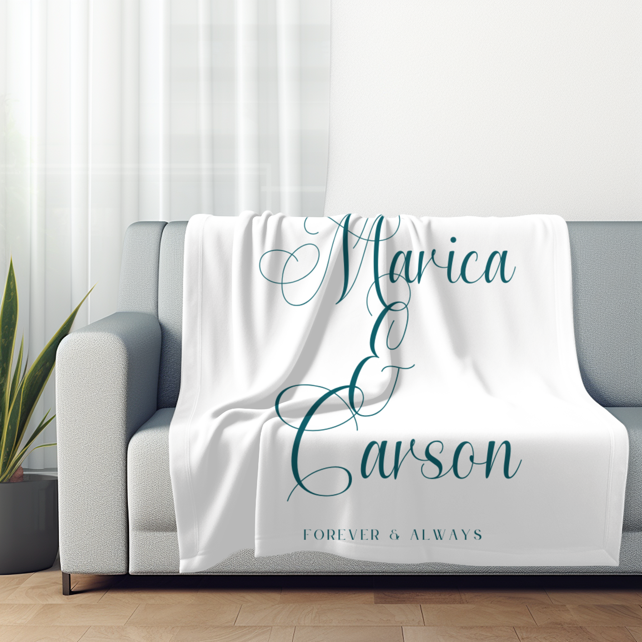 Couple's First Names | Velveteen Plush Blanket