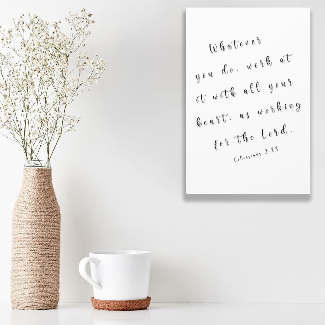 Work With All Your Heart | Office Wall Art