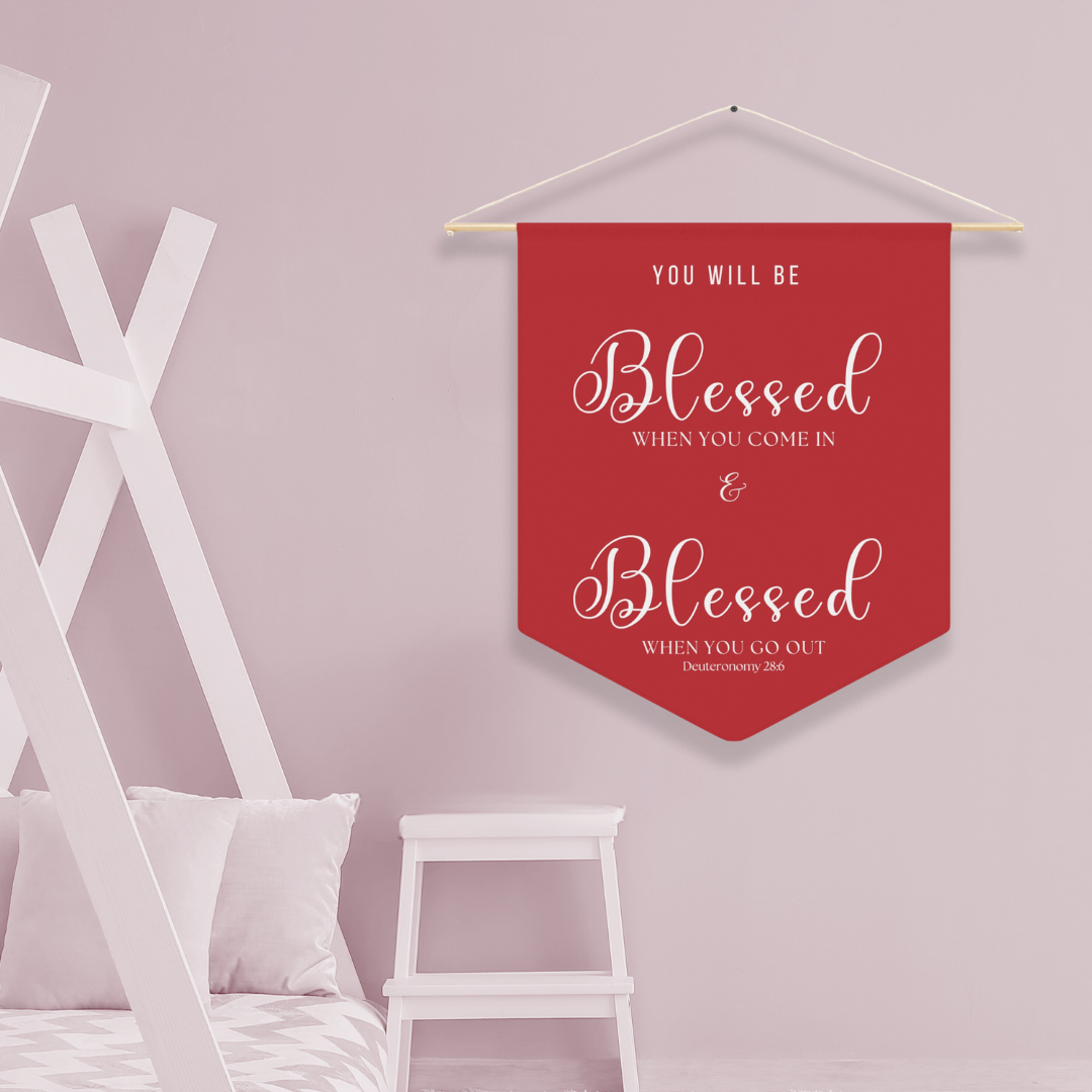 Blessed Coming In & Going Out | Nursery Pennant Wall Art