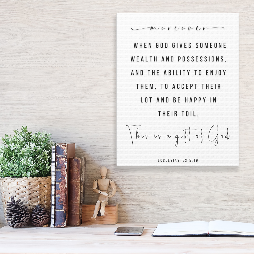 Wealth Is  A Gift From The Lord | Office Wall Art