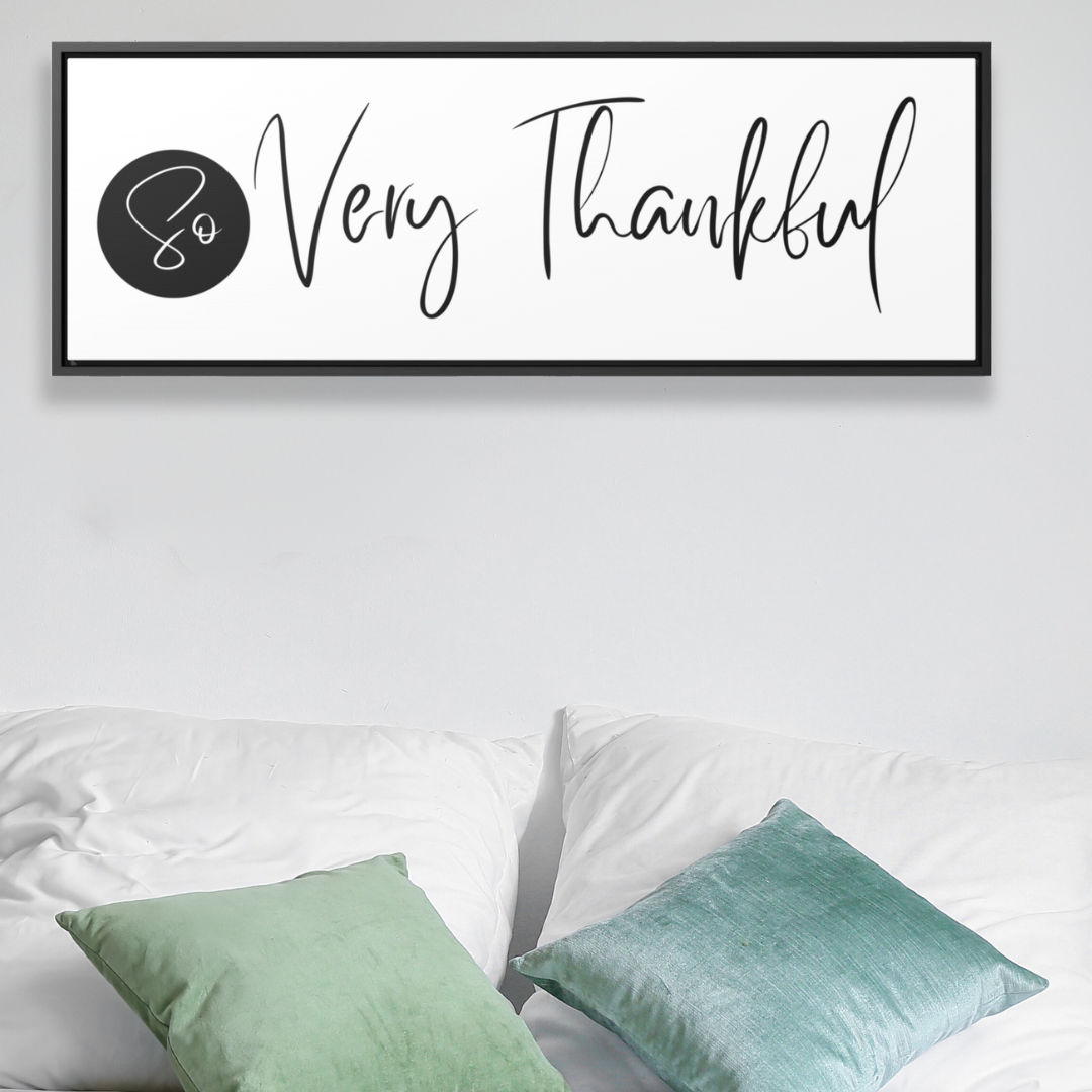 So Very Thankful | Gratitude Wall Art | Canvas