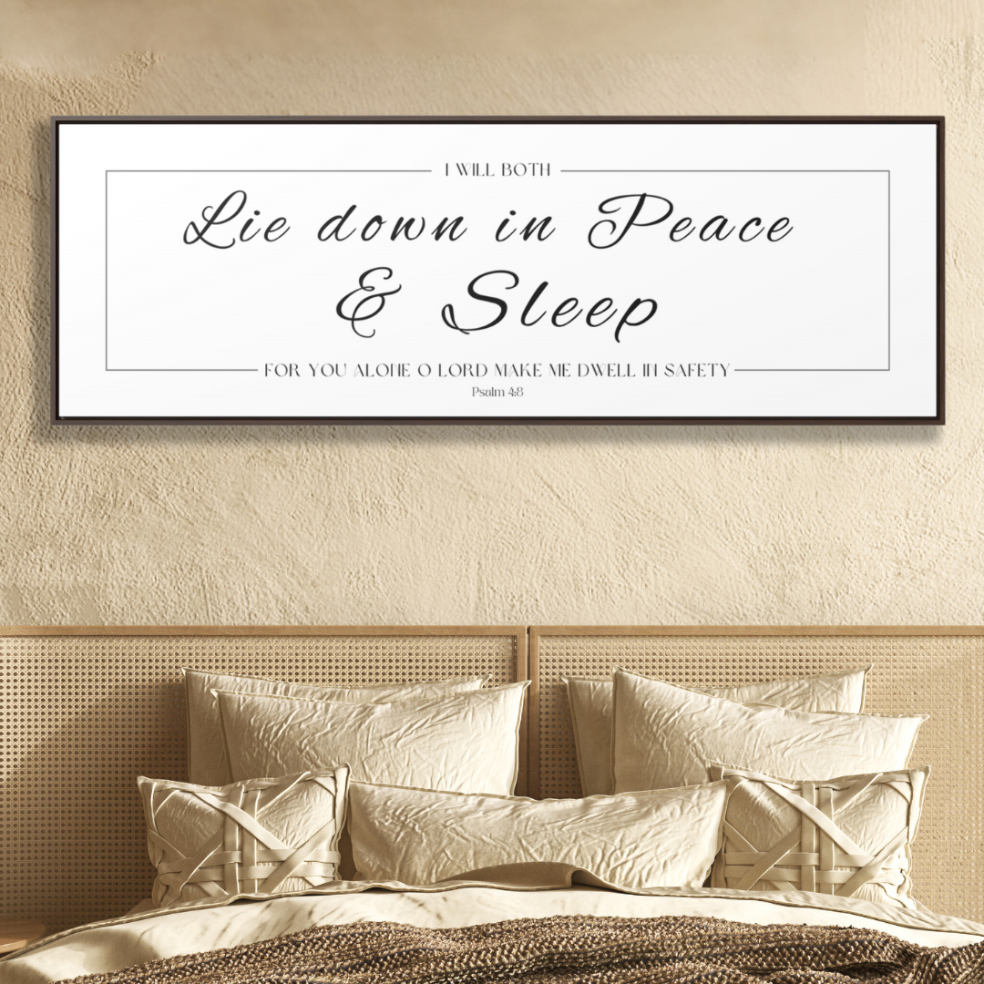 I Will Both Lie Down In Peace & Sleep | Christian Wall Art